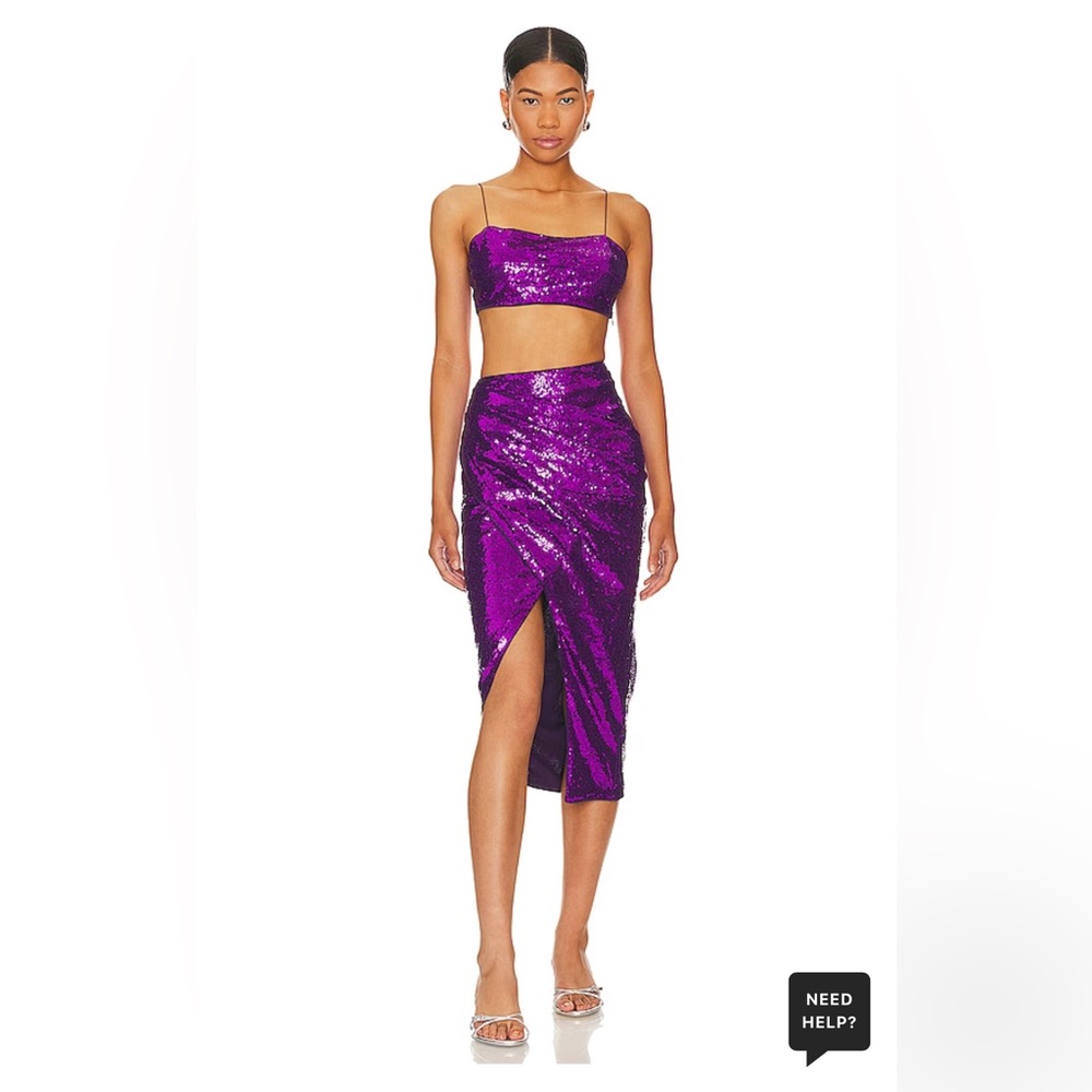SUPERDOWN Marta Skirt Set in Purple Size XXS